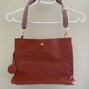 Elegant Brown faux Leather Tote Bag